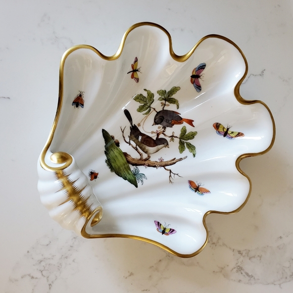 Herend Other - *SOLD* Herend Rothschild Bird Shell & Ring Dish